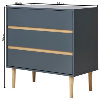 Komoda BASLIY tmavosivá/borovica 5