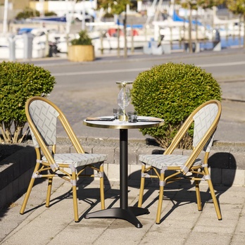 Bistro stôl BASTRU I čierna/biela/zlatá 1