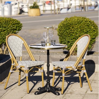 Bistro stôl BASTRU III čierna/biela/zlatá 1