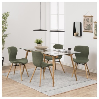 Jedálenská stolička BATILDA-A1 zelená/dub 1