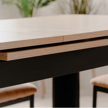 Jedálenský stôl BAUCIS 90A dub artisan/čierna, šírka 125 cm 9