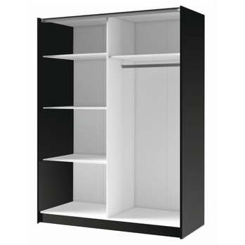 Šatníková skriňa BAYADERO čierna, šírka 151 cm 2