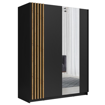 Šatníková skriňa BAYADERO čierna, šírka 151 cm 4