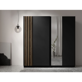 Šatníková skriňa BAYADERO čierna, šírka 201 cm 1