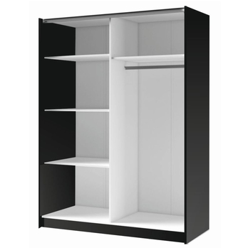 Šatníková skriňa BAYADERO čierna, šírka 201 cm 2