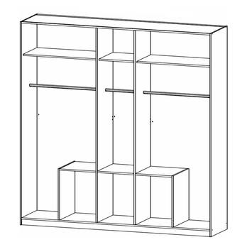 Šatníková skriňa BAYLEE alpská biela, 5 dverí, 3 zrkadlá 2