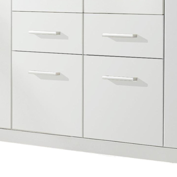 Šatníková skriňa BAYLEE alpská biela, 4 dvere, 2 zrkadlá 3