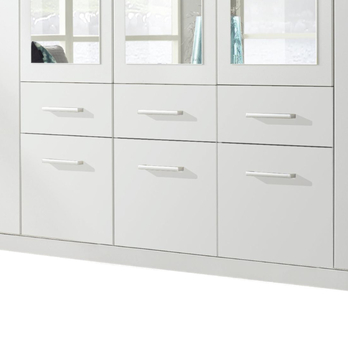 Šatníková skriňa BAYLEE alpská biela, 5 dverí, 3 zrkadlá 3