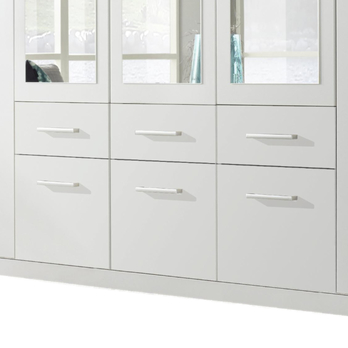 Šatníková skriňa BAYLEE alpská biela, 7 dverí, 3 zrkadlá 3