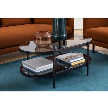 Konferenčný stolík BAYONNE sivá/matná čierna 1