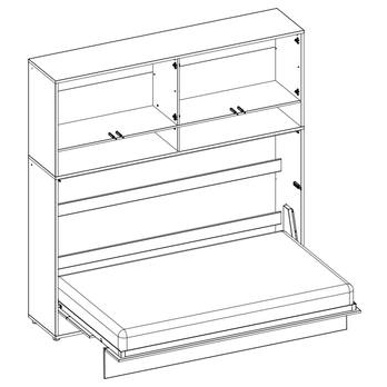 Policový nadstavec k posteli BED CONCEPT 120H biela/vysoký lesk, 120x200 cm 2