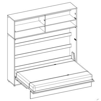 Policový nadstavec k posteli BED CONCEPT 140H biela/vysoký lek, 140x200 cm 2