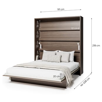 Sklápacia posteľ BED CONCEPT 1 dub dunin, 180x200 cm 8
