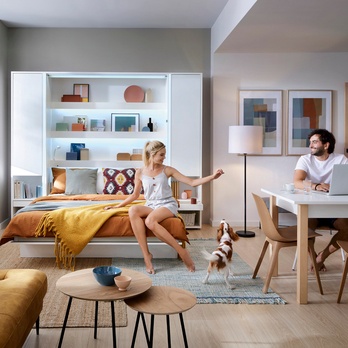 Sklápacia posteľ BED CONCEPT 1 biela/vysoký lesk, 180x200 cm 4
