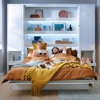 Sklápacia posteľ BED CONCEPT 1 biela/vysoký lesk, 180x200 cm 6