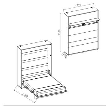 Sklápacia posteľ BED CONCEPT 1 dub artisan, 160x200 cm 4