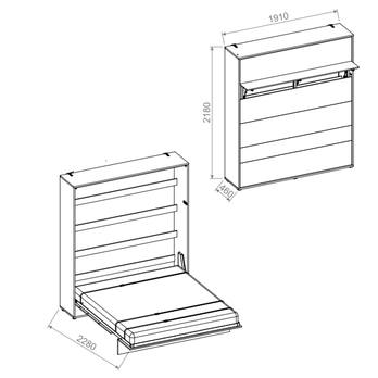 Sklápacia posteľ BED CONCEPT 1 dub artisan, 180x200 cm 4