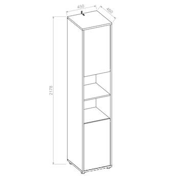 Šatníková skriňa BED CONCEPT 2 biela/vysoký lesk 2