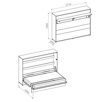 Sklápacia posteľ BED CONCEPT 2 dub artisan, 140x200 cm 4