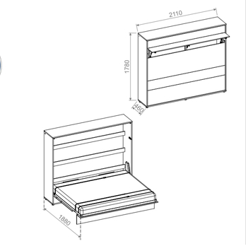 Sklápacia posteľ BED CONCEPT 2 sivá, 160x200 cm 4