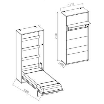 Sklápacia posteľ BED CONCEPT 3 sivá, 90x200 cm 4