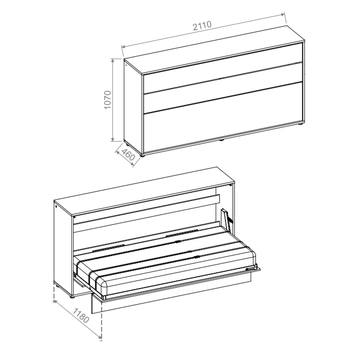 Sklápacia posteľ BED CONCEPT 4 biela, 90x200 cm 4