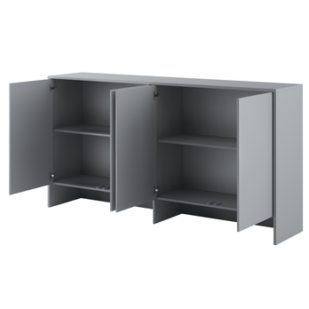 Policový nadstavec nad posteľ BED CONCEPT 90H sivá, 90x200 cm 1