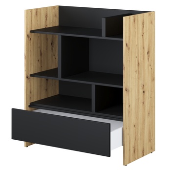 Regál BED CONCEPT BC-25 dub artisan/čierna 2