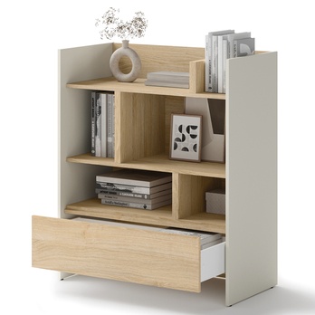 Regál BED CONCEPT BC-25 kašmírová/dub nagano 2