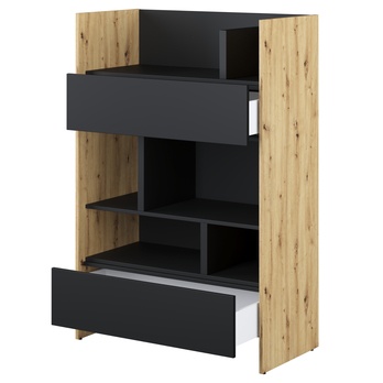 Regál  BED CONCEPT BC-26 dub artisan/čierna 3