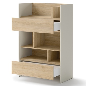 Regál  BED CONCEPT BC-26 kašmírová/dub nagano 2