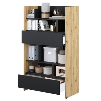 Regál BED CONCEPT BC-27 dub artisan/čierna 1