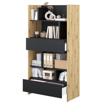 Regál BED CONCEPT BC-28 dub artisan/čierna 1