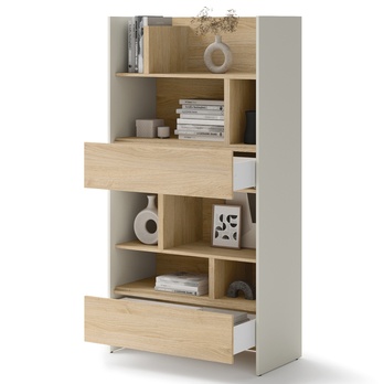 Regál BED CONCEPT BC-28 kašmírová/dub nagano 1