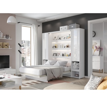 Šatníková skriňa BED CONCEPT biela/vysoký lesk 1
