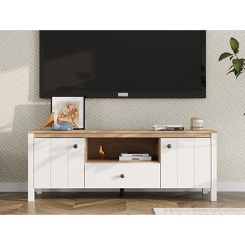TV komoda BEDFORD 1Z2D biela/dub artisan 1