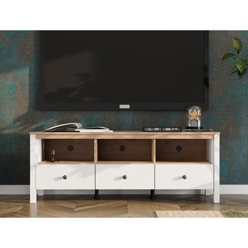 TV komoda BEDFORD biela/dub artisan 1