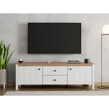 TV komoda BEDFORD biela/dub artisan 1