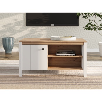 Konferenčný stolík BEDFORD biela/dub artisan 1