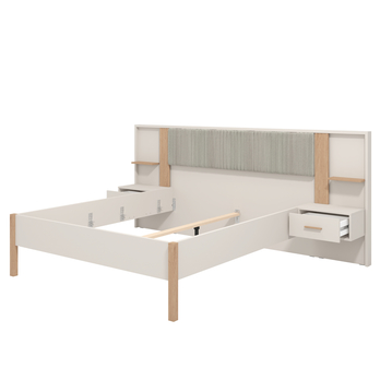 Posteľ s nočnými stolíkmi BELFORT kašmírová/dub artisan 2