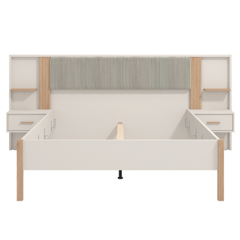 Posteľ s nočnými stolíkmi BELFORT kašmírová/dub artisan 3