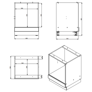 Skrinka na vstavanú rúru BELFORT kašmírová/dub artisan 5