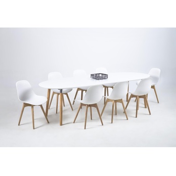 Jedálenský stôl BELINA biela/dub morený 3