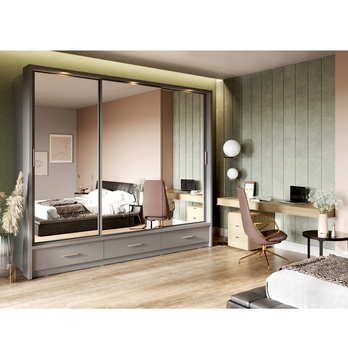 Šatníková skriňa BELINDA sivá 1