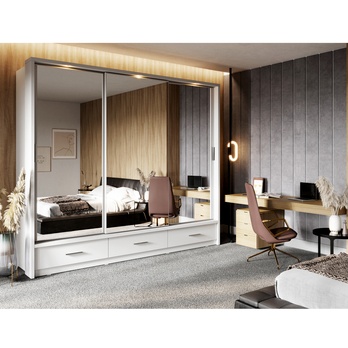 Šatníková skriňa BELINDA biela 1