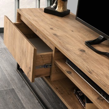 TV stolík  BELINDA čierna/borovica, šírka 180 cm 3