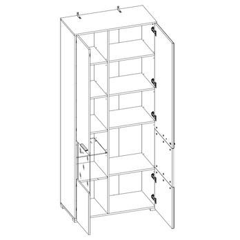 Vitrína BELLINI dub waterford/kozmos sivá, ľavé vyhotovenie 1