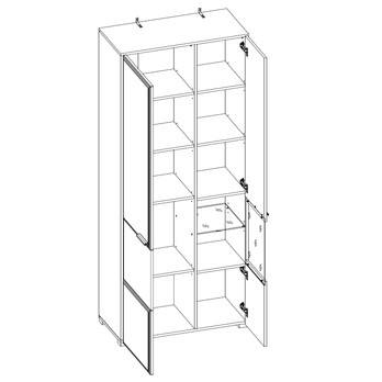 Vitrína BELLINI dub waterford/kozmos sivá, pravé vyhotovenie 2