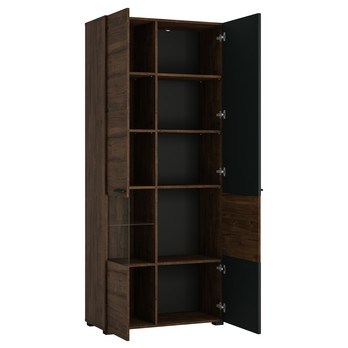 Vitrína BELLINI dub waterford/kozmos sivá, ľavé vyhotovenie 3