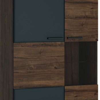 Vitrína BELLINI dub waterford/kozmos sivá, pravé vyhotovenie 3